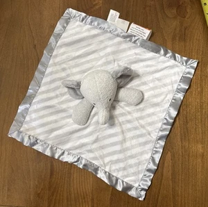 Cloud Island Grigio Elefante Lovey Stripe Coperta di Sicurezza Peluche Giocattolo - Foto 1 di 5