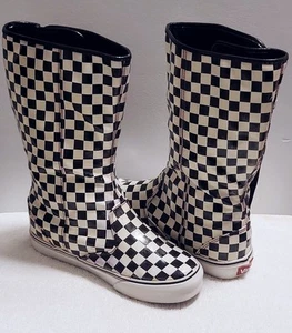 Stivali sneaker donna Vans nero/bianco a scacchiera rivestiti in tela taglia 6 RARI! - Foto 1 di 9