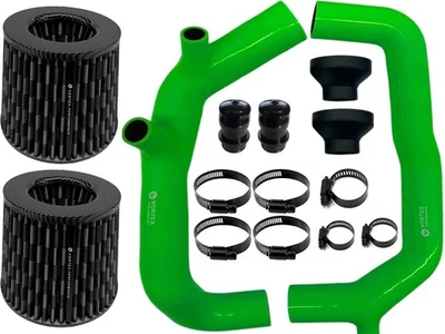 For BMW 335i 335xi N54 E90/E91/E92/E93 2007 – 2010 air intake 2" GREEN CFAF VS - Image 1 of 4