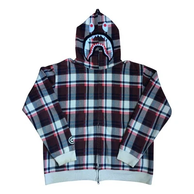 Bape 15th Anniversary Plaid Shark Full Zip Hoodie - Image 1 of 4