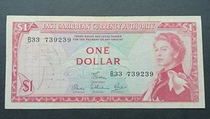 Banknote East Caribe 1 Un Dolar 1965. - Picture 1 of 2