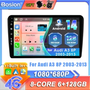 For Audi A3 8P 2003-2013 Head Unit Android 14 Car Stereo CarPlay DSP AHD 6+128GB - Picture 1 of 18