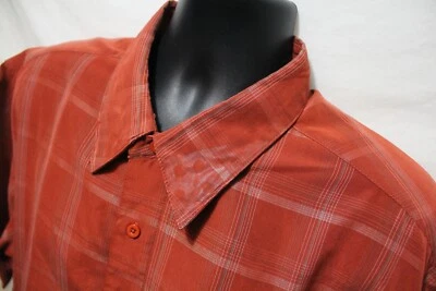 M.E. Sport Luxury Microfiber Red Plaid Shirt S/S Mens Sz XXL Button Front - Image 1 of 4