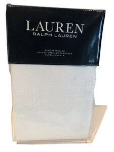 Ralph Lauren EDEN White/Blue Trim Pique EURO Sham MSRP$135 NIP 2 Available - Picture 1 of 7