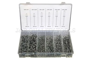 1000pc 1/8" Aluminum Blind Pop Rivet Assortment 4 Hand/Air Riveter Gun Rivet Set - Picture 1 of 2