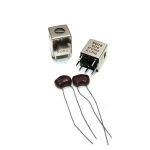 ( 2 PCS ) TOKO 455KC IF Transformer Coils Plus 2 270pF Mica Capacitors 455kHz - Picture 1 of 2