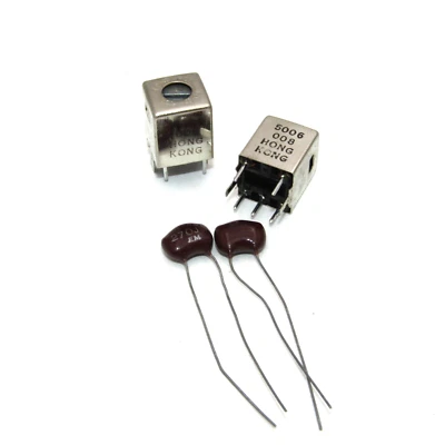 ( 2 PCS ) TOKO 455KC IF Transformer Coils Plus 2 270pF Mica Capacitors    455kHz - Image 1 of 2