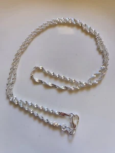 1pcs Genuine 925 Sterling Silver 18inch / 45cm Singapore Twisted Chain - Picture 1 of 4