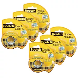 Scotch Removable Double-Sided Tape, 3/4" x 200", Pack of 6 Rolls. - Picture 1 of 1