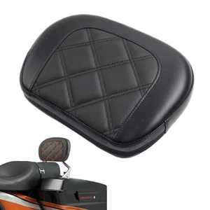 Black Stitching Passenger Sissy Bar Backrest Pad For Harley Electra Road Glide - Picture 1 of 10