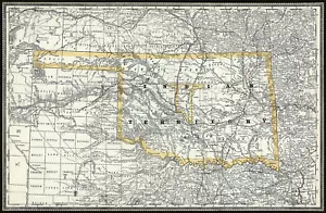 1867 INDIAN TERRITORY MAP - Picture 1 of 2