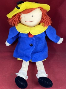 Vintage Madeline Doll 1990 Yellow Hat Blue Coat Plush Stuffed 18” Eden - Picture 1 of 4