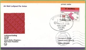 Peru 1977 Lufthansa DC10 LH493 First Flight Cover Lima - Quito, Ecuador - Bild 1 von 1