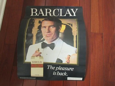Póster publicitario de cigarrillos Barclay, 24" X 18", doble cara, Tobacciana Foto 1 de 4