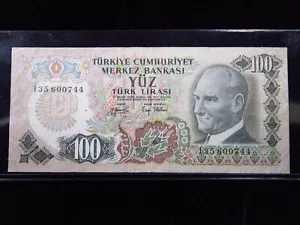 TURQUÍA 100 liras ND 1972-1983 P189 Banco Central Türkiye Banco Dinero h0744 - Imagen 1 de 2