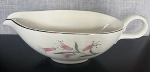 HOMER LAUGHLIN 'GROSSE PAY-OFF' SOSSENSCHALE VON BESS MYERSON, rosa & grau mit Blumen - Bild 1 von 5