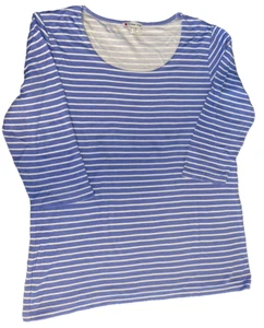 Street One ღღ 3/4 Arm Shirt/Langarmshirt ღღ blau/weiß gestreift ღღ Gr. 42 ღღ - Bild 1 von 2