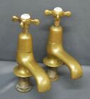 HUGE OLD BRASS BATH TAPS ORIGINAL PATINA BRASS TAPS RECLAIMED & FULLY REFURBED 
