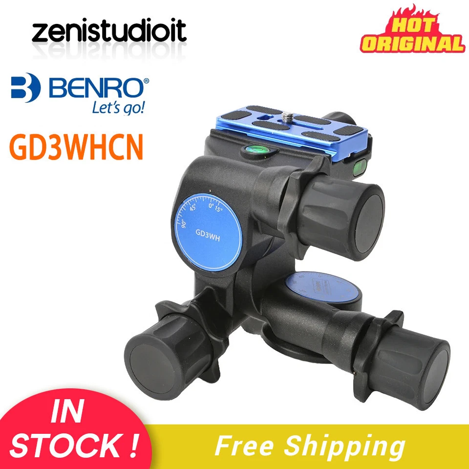 US BENRO GD3WHCN 3-Dimensional Gear Head Panoramic SLR Photography Head Tripod - Image 1 of 4