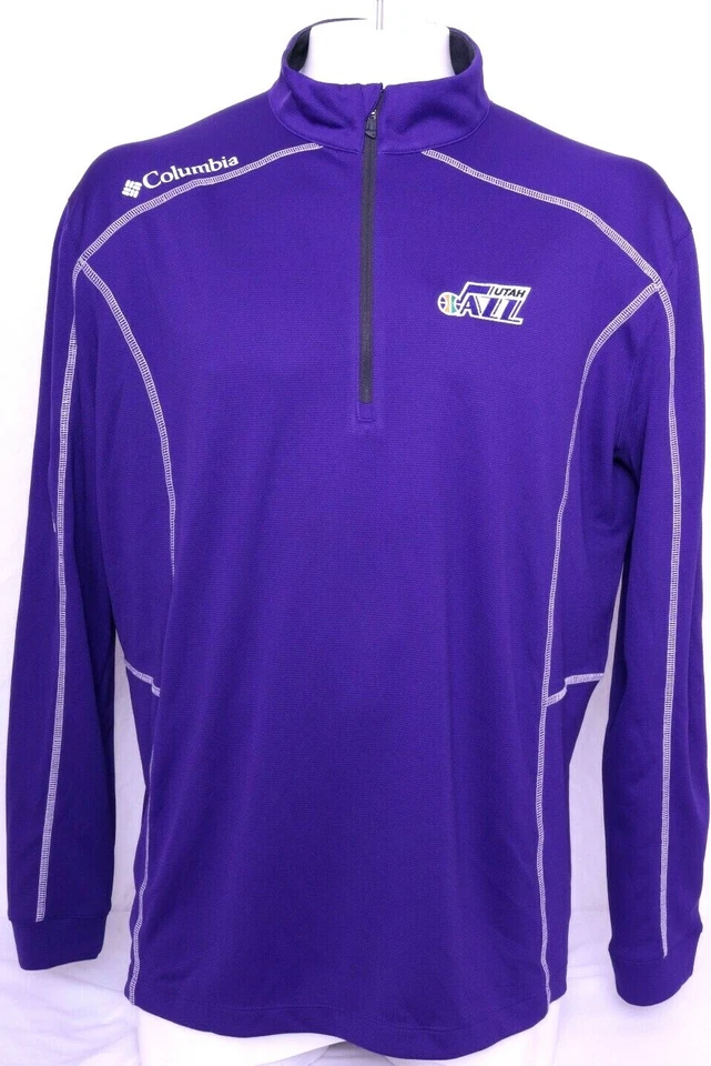 Utah Jazz Columbia Golf Omni-Mecha Escopeta 1/4 Cremallera Pullover Camisa Púrpura Para Hombre XL Foto 1 de 4