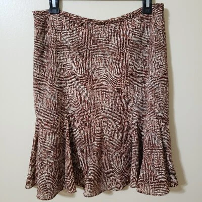 Falda Axcess Liz Claiborn Co Talla 8 Marrón Estampado Acampanado Dobladillo Femenino Foto 1 de 4