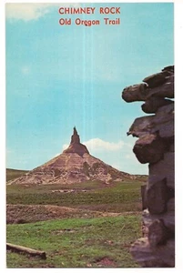 CHIMNEY ROCK Formation Historical Site Old Oregon Trail Nebraska Postcard NE - Picture 1 of 2