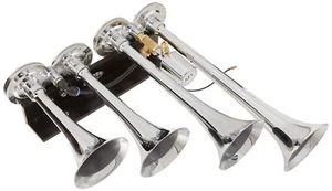 "Viking Horns" V003A CHROME 4 Trumpet LOUD 149 Decibels Train Air Horn - Foto 1 di 1