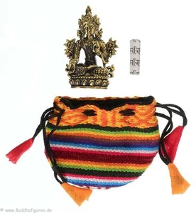 Talisman Set Weiße Tara mit Statue (4,3cm) + Beutel + Mantrarolle - Handarbeit - Bild 1 von 4