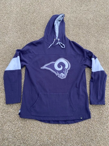 Los Angeles Rams Sweatshirt Mens M Blue Pullover Hoodie Casual Cotton '47 NFL Cover
