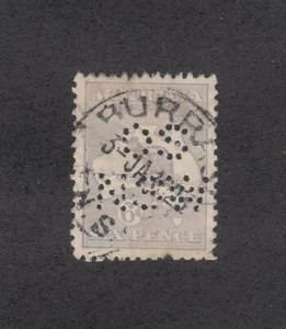 THIRD WMK, PERF OS/NSW”: 6d Dull Blue SG 38b, ‘BURRAG(ATE)/ 3JA1923/ NSW’ CDS. - Bild 1 von 1