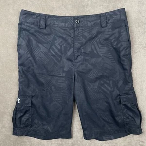 Under Armour Loose Fit Design Pattern Cargo Black Shorts Youth's Size YXL - Picture 1 of 8