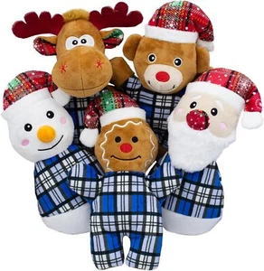 Christmas Dog Squeaky Toy- Plush Toys for Small, Medium bule,white,brown - Picture 1 of 6