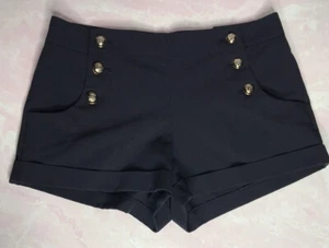 Forever 21 Sz S Navy Shorts With Ornate Embellished Buttons EXCELLENT CONDITION - Picture 1 of 5