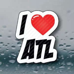 I LOVE HEART ATL Laptop Tablet Notebook Tumbler Water Bottle Sticker - Picture 1 of 1