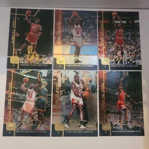 Michael Jordan 1999 Upper Deck dorado #jumbo juego completo de 6 - excelente estado - Imagen 1 de 12