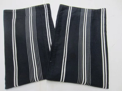 Par de RALPH LAUREN Vintage Azul Marino Oscuro y Blanco Cabaña Rayas Algodón SHAMS Foto 1 de 4