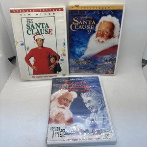 The Santa Clause 1 2 & 3 DVD Set Lot 1994 Tim Allen Christmas Movies Kids - Imagen 1 de 2