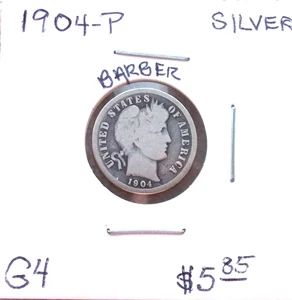 1904 PHILADELPHIA BARBER SILBER GROSCHEN IN GUTER ERHALTUNG. - Bild 1 von 2