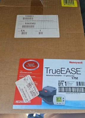 Humidificador evaporativo avanzado grande Honeywell HE250A1005 TrueEASE, 17 GPD Foto 1 de 2