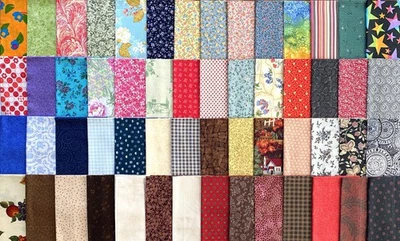 56 FLORAL Calico Tonal Novelty Fat Eighth Running 8th Quilt Fabric Scrap Lot - Image 1 of 4