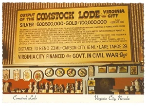 Virginia City Nevada Comstock Lode Mining Town Postcard by Adrian Atwater - Picture 1 of 2