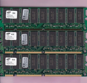 768MB 3x256MB SAMSUNG PC100 KMM374S3323T-GL PC-100 HP 1818-7555 ECC Ram Kit 3.3V - Picture 1 of 2