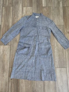 Vestido Camisa Dosa Orgánico Khadi Algodón Índigo Talla 1-Pequeño. Usado en excelente estado - Imagen 1 de 5