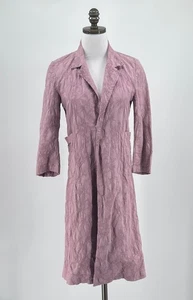 Kristensen du Nord lila Damast Print Single Snap Front Long Jacke Gr. 1 - Bild 1 von 6