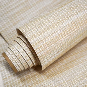Wallcovering W414 Marbletile 36" W x 8 Yard L Natural Paper Weave Grasscloth ... - Picture 1 of 8