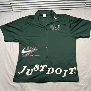 Nike Shirt Mens Large Green Dri-FIT Nike Friends Just Do It Button Swoosh Tech - Picture 1 of 15