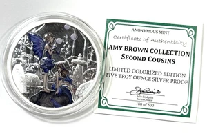 Amy Brown - Second Cousins - 5 oz Silbermedaille PP coloriert mit Zertifikat #180/500 - Bild 1 von 3