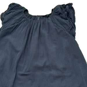 POLO RALPH LAUREN Girl size 12 Ruffle Sleeves Blue 100% Cotton Knee Length Dress - Picture 1 of 11