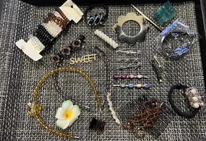 Hair Accessories Clips Pins Lot Mixed Rhinestone Jewel Bead Headband Mostly New - Picture 1 of 19