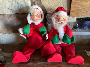 Annalee Mobilitee Años 90 Papá Noel y la Sra. Claus Posable Navidad Figuras Muñecas - Imagen 1 de 15